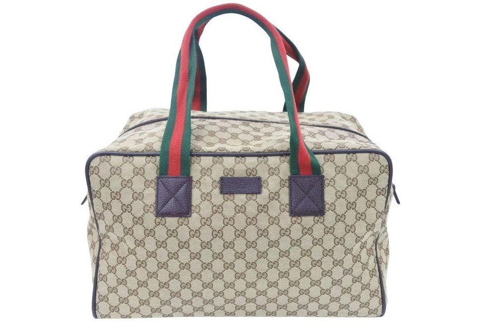 Gucci GG canvas brown Sherry Boston bag travel